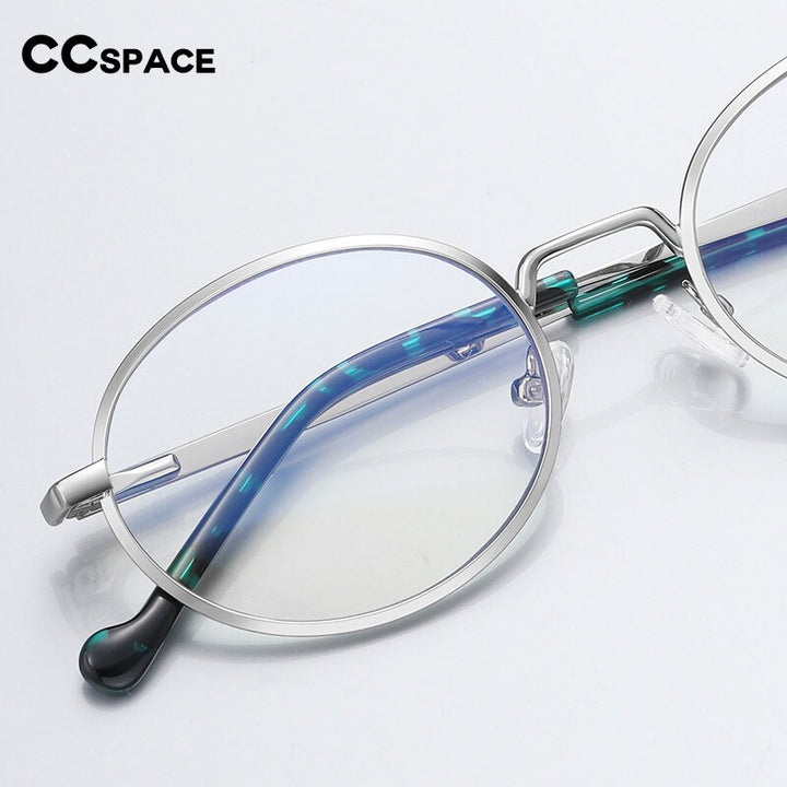 CCspace Unisex Full Rim Round Oval Alloy Eyeglasses 56142 Full Rim CCspace
