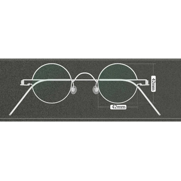 Yujo Unisex Full Rim Round Stainless Steel Custom Eyeglasses Y3030 Full Rim Yujo 42mm CHINA