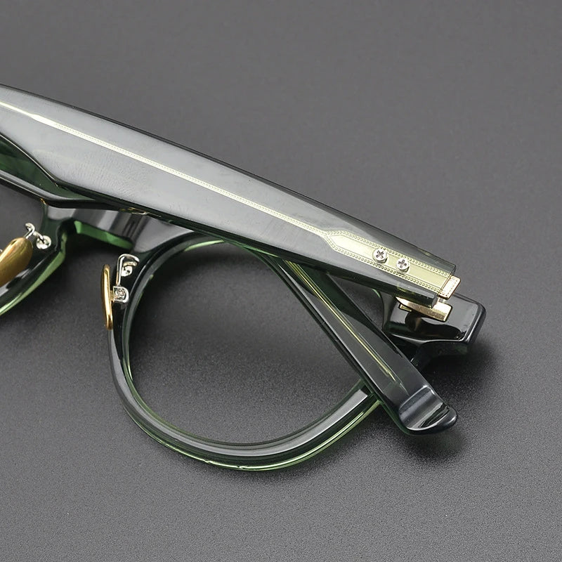 Gatenac Unisex Full Rim Round Acetate Eyeglasses Gxyj1189 Full Rim Gatenac