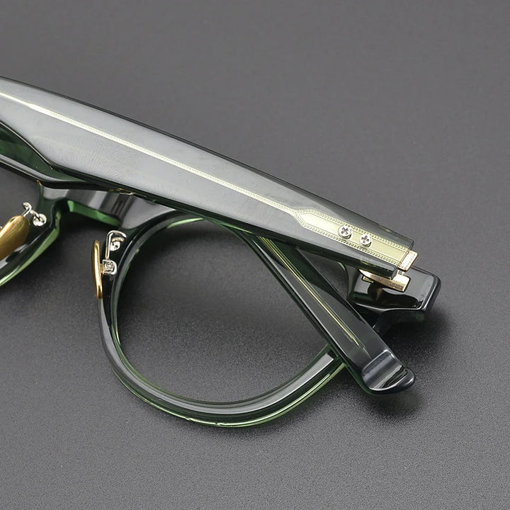 Gatenac Unisex Full Rim Round Acetate Eyeglasses Gxyj1189 Full Rim Gatenac