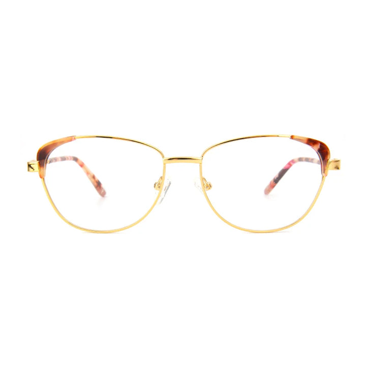 Vicky Women's Full Rim Cat Eye Stainless Steel Acetate Reading Glasses 7359 Reading Glasses Vicky SR7359-C2 Prescription custom