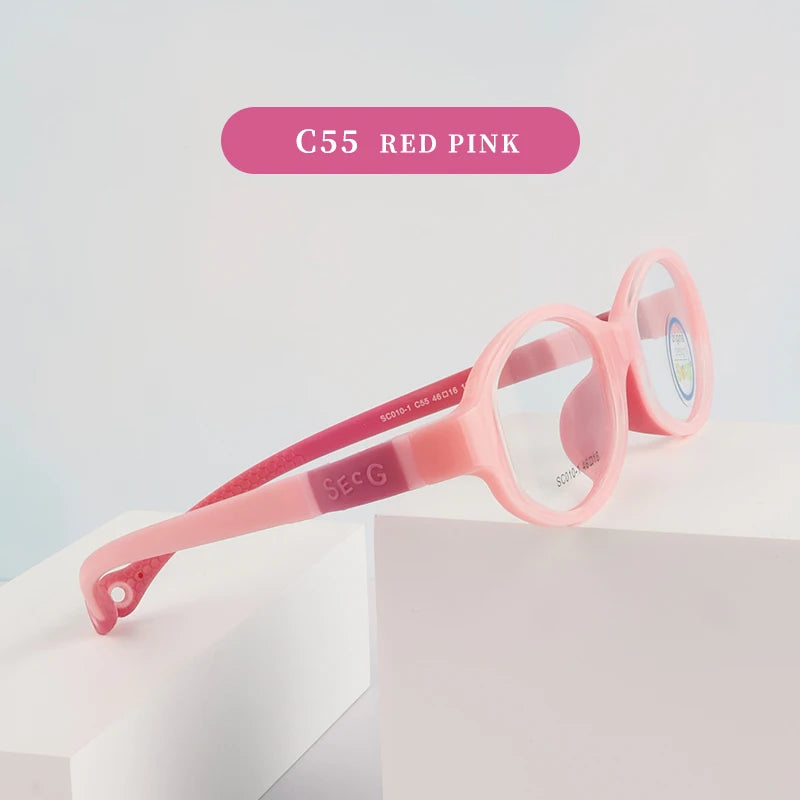 Secg Unisex Children's Full Rim Oval Tr 90 Silicone Eyeglasses 193101 Full Rim Secg C55