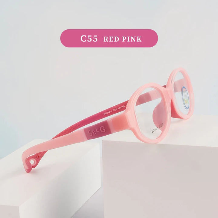 Secg Unisex Children's Full Rim Oval Tr 90 Silicone Eyeglasses 193101 Full Rim Secg C55