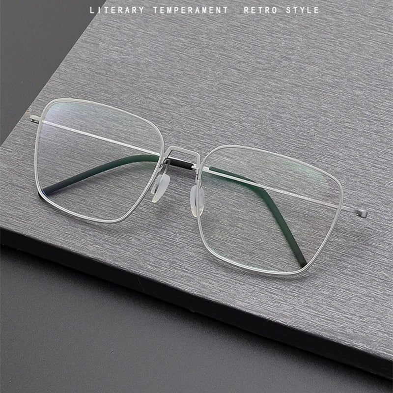 Black Mask Women's Full Rim Square Titanium Eyeglasses 5538 Full Rim Black Mask