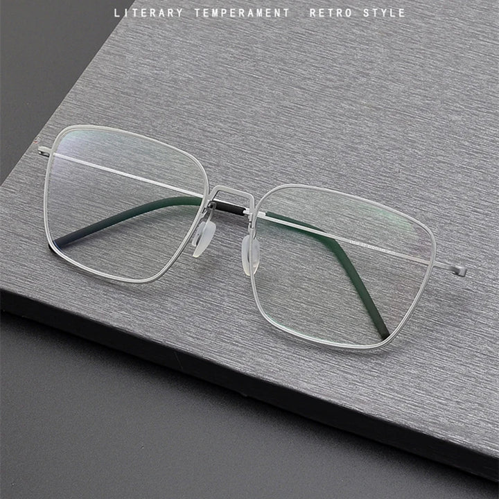 Black Mask Women's Full Rim Square Titanium Eyeglasses 5538 Full Rim Black Mask