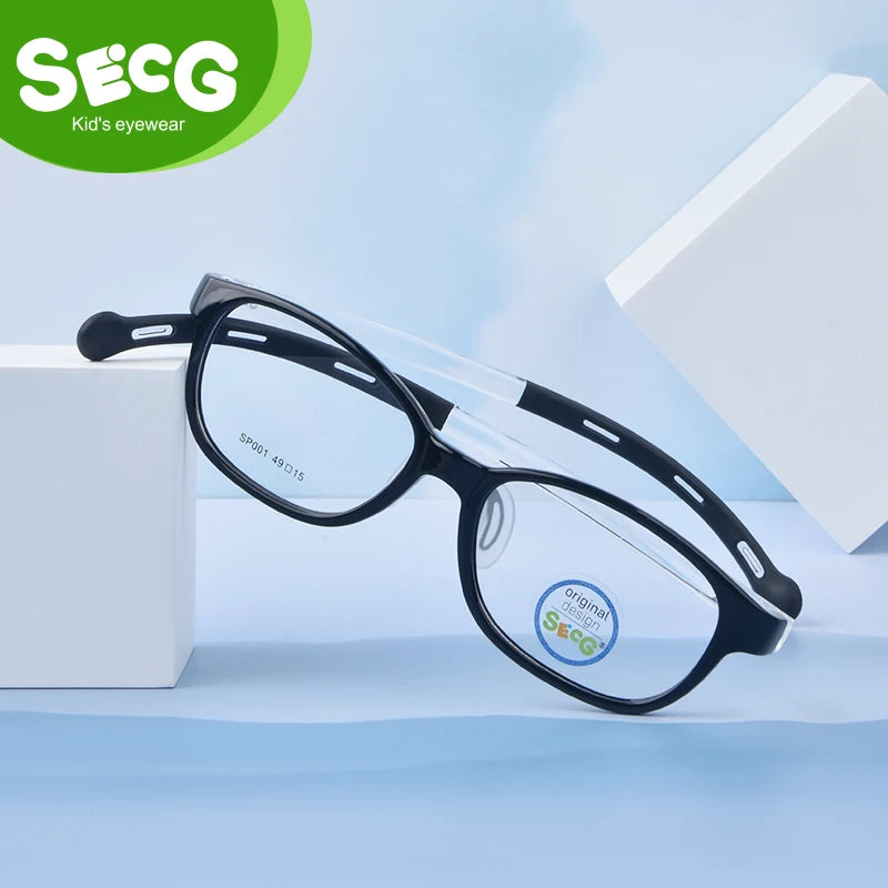 Secg Unisex Youth's Full Rim Square Tr 90 Silicone Eyeglasses 216001
