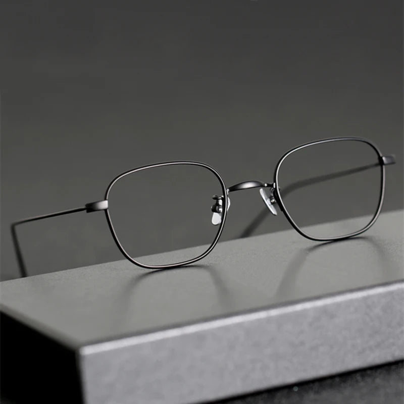 Black Mask Unisex Full Rim Square Titanium Eyeglasses 199gms Full Rim Black Mask