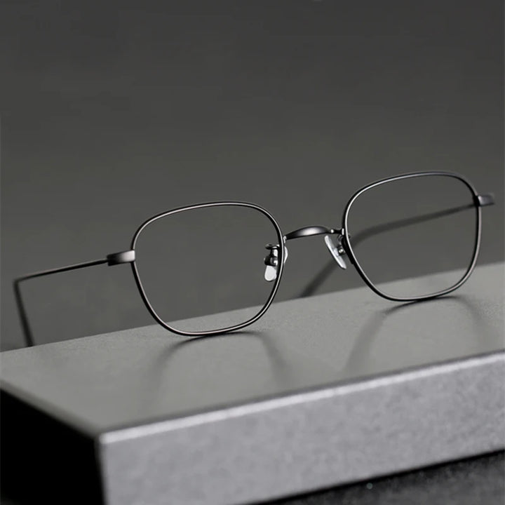Black Mask Unisex Full Rim Square Titanium Eyeglasses 199gms Full Rim Black Mask