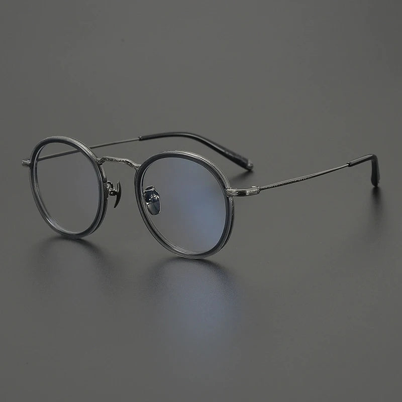 Gatenac Women's Full Rim Oval Round Acetate Titanium Eyeglasses G1288