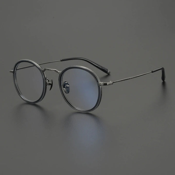 Gatenac Women's Full Rim Oval Round Acetate Titanium Eyeglasses G1288