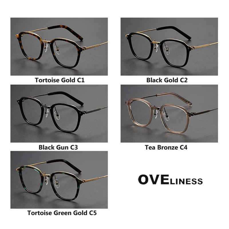 Oveliness Unisex Full Rim Square Titanium Eyeglasses M109 Full Rim Oveliness