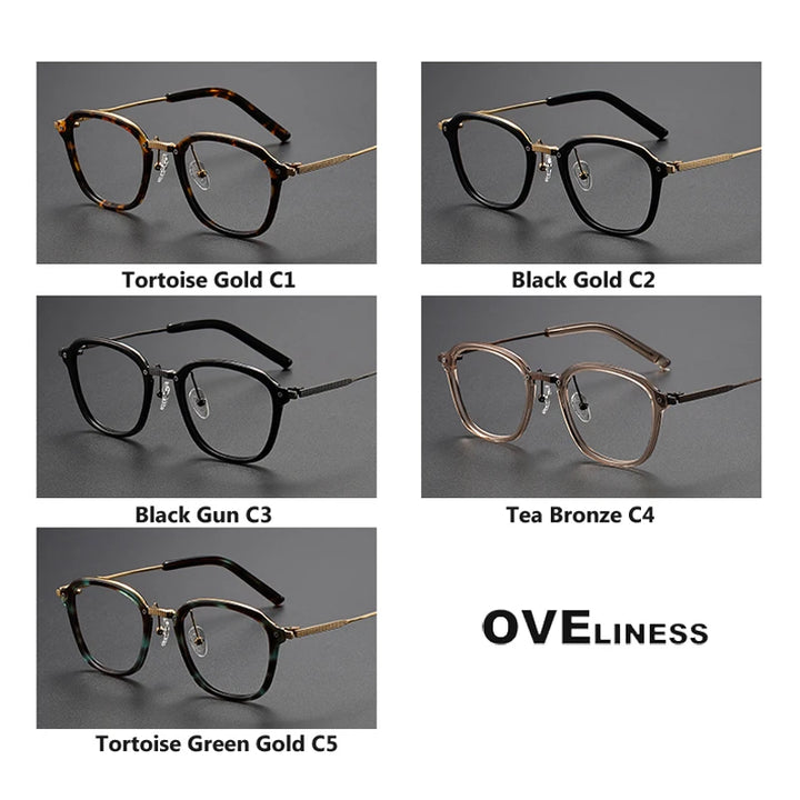 Oveliness Unisex Full Rim Square Titanium Eyeglasses M109 Full Rim Oveliness