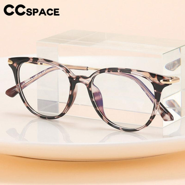 CCspace Unisex Girl's Full Rim Square Tr 90 Titanium Eyeglasses 56756 Full Rim CCspace