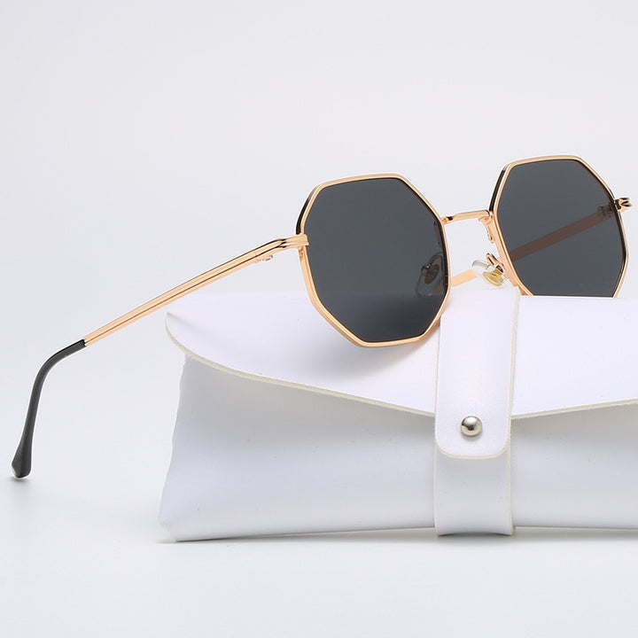 Zirosat Unisex Full Rim Polygon Alloy Uv400 Sunglasses Db59 Sunglasses Zirosat