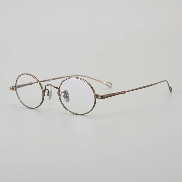 Muzz Unisex Full Rim Small Round Titanium Eyeglasses Mu01 Full Rim Muzz Brown