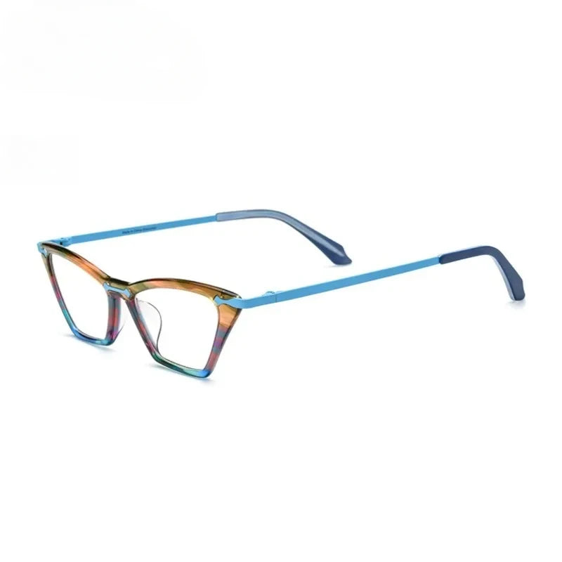 Hewei Unisex Full Rim Square Cat Eye Acetate Eyeglasses 19379 Full Rim Hewei