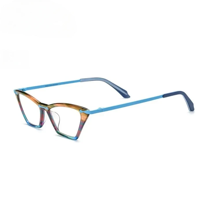 Hewei Unisex Full Rim Square Cat Eye Acetate Eyeglasses 19379 Full Rim Hewei