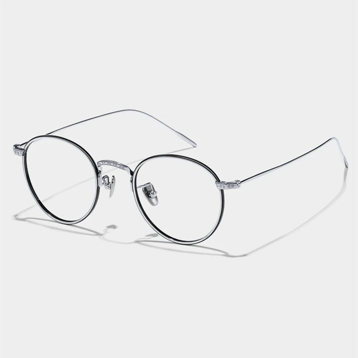Black Mask Women's Full Rim Oval Round Titanium Eyeglasses 40717