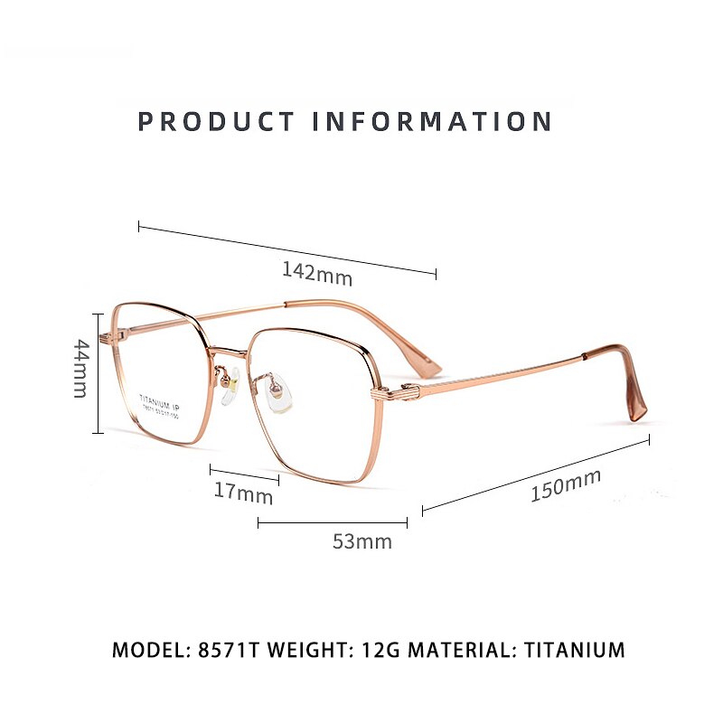 KatKani Unisex Full Rim Square Polygon Titanium Eyeglasses 8571t Full Rim KatKani Eyeglasses   