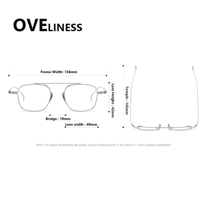 Oveliness Women's Full Rim Square Titanium Eyeglasses 89501