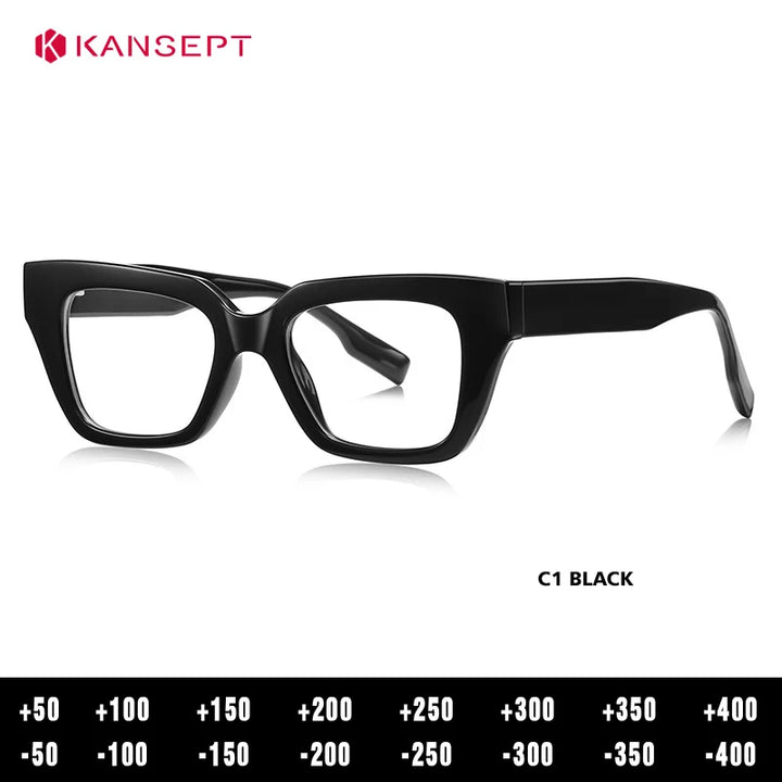 Kansept Women's Full Rim Square Tr 90 Alloy Reading Glasses 94001