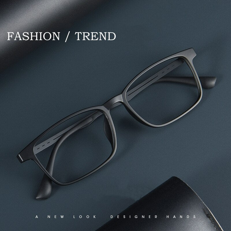 Yimaruili Unisex Full Rim Square Tr 90 Titanium Alloy Eyeglasses A1002 Full Rim Yimaruili Eyeglasses