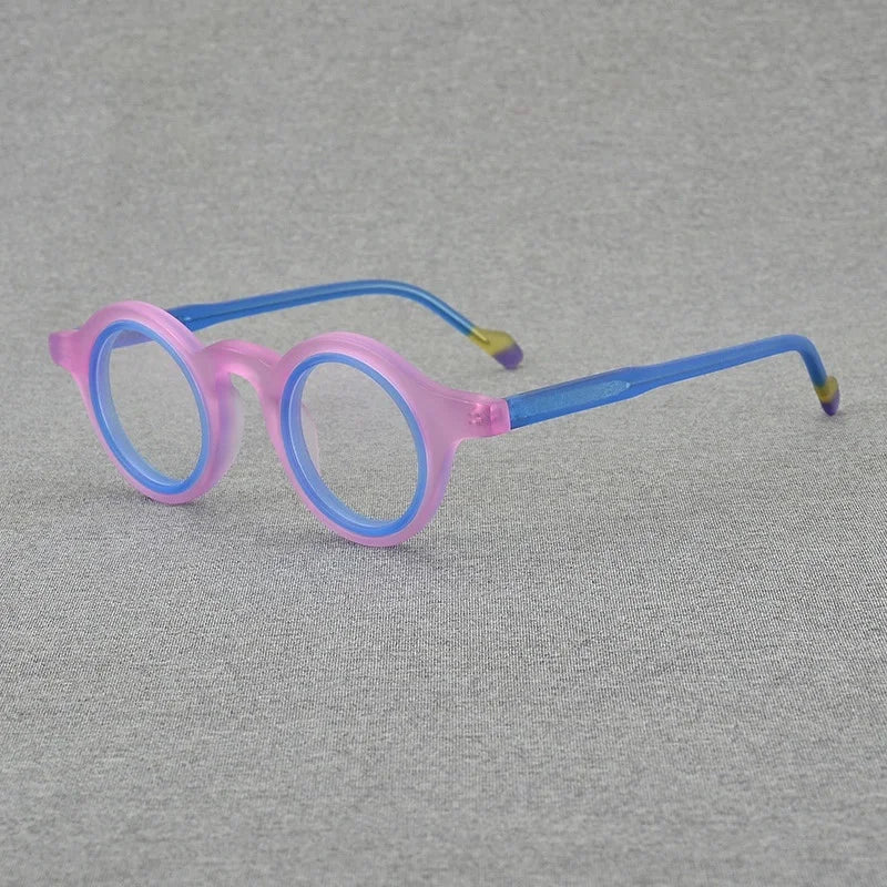 Nobler Unisex Full Rim Round Frosted Acetate Eyeglasses 19267 Full Rim Nobler C3