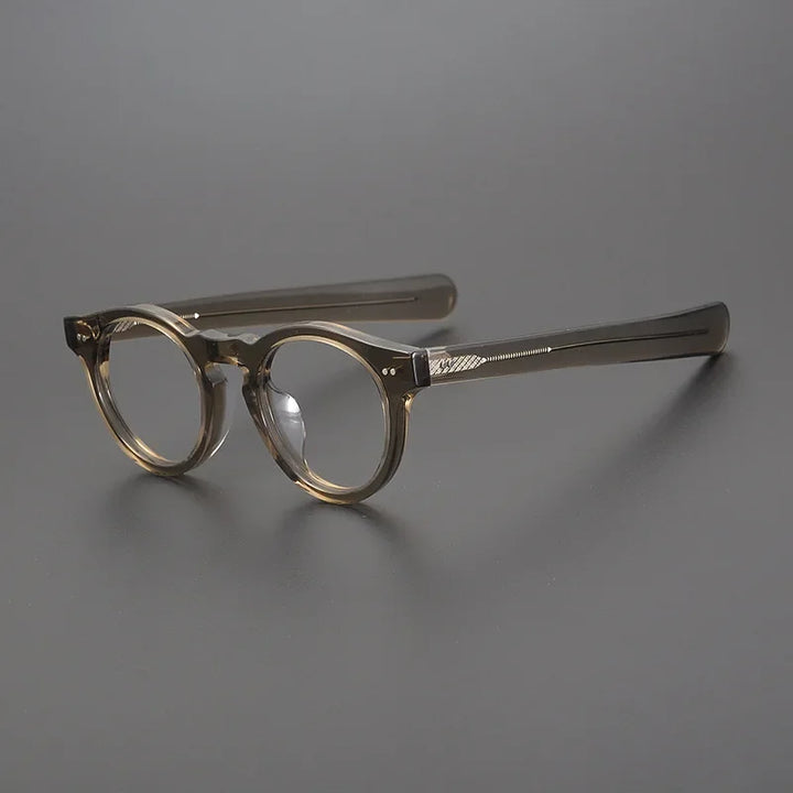 Hewei Women's Full Rim Round Thick Acetate Eyeglasses 48151 Full Rim Hewei C1 CHINA