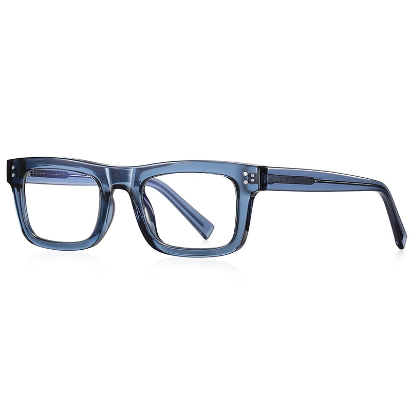 Reven Jate Unisex Full Rim Square Thick Tr 90 Alloy Eyeglasses 42193