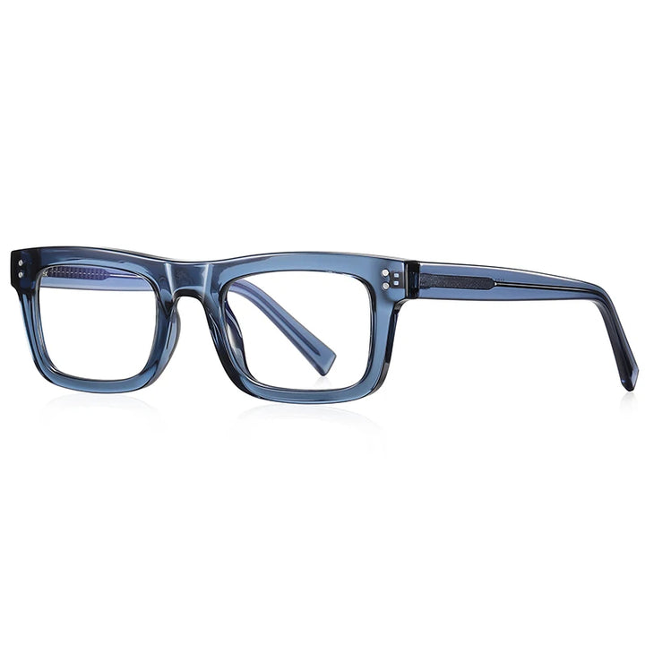 Reven Jate Unisex Full Rim Square Thick Tr 90 Alloy Eyeglasses 42193