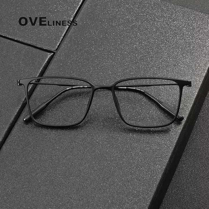 Oveliness Women's Full Rim Square  Acetate Titanium Eyeglasses 28674