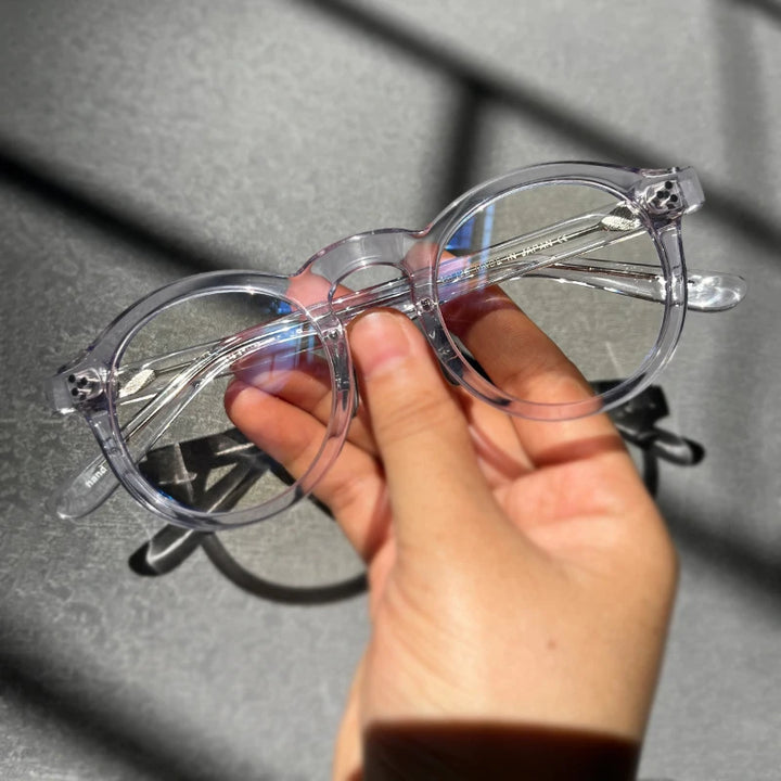 Black Mask Unisex Full Rim Round Acetate Eyeglasses 5125 Full Rim Black Mask Crystal