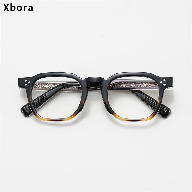 Xbora Women's Full Rim Polygon Tr 90 Acetate Fiber Eyeglasses 581013