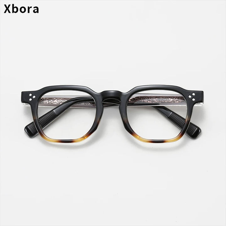 Xbora Women's Full Rim Polygon Tr 90 Acetate Fiber Eyeglasses 581013