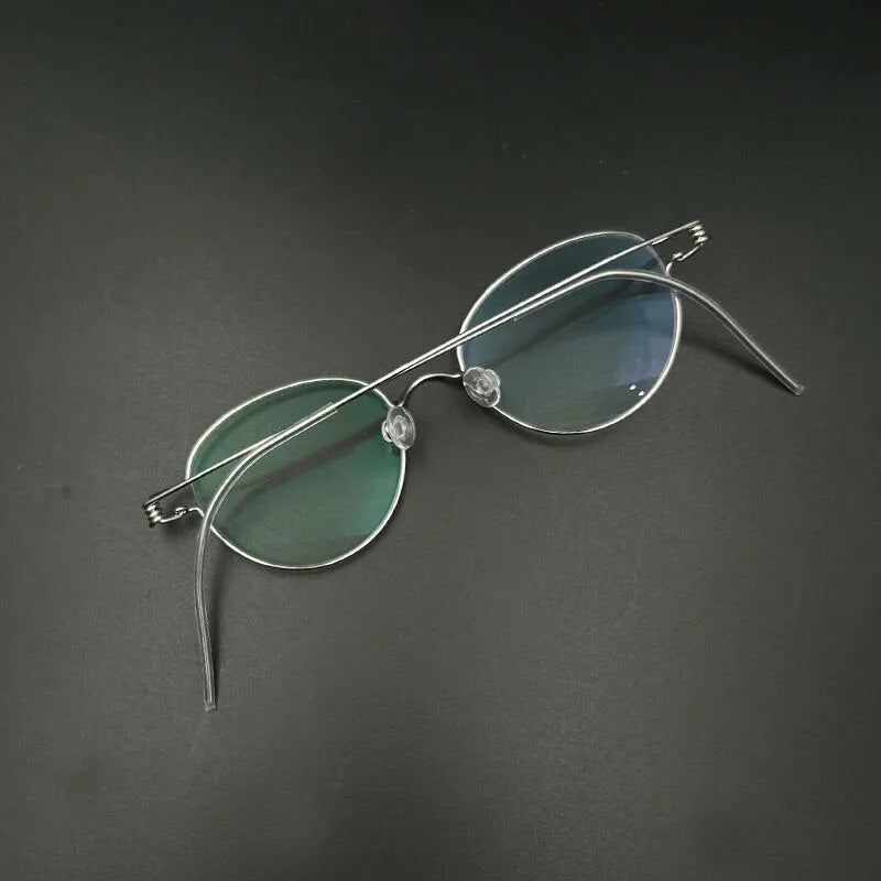 Yujo Unisex Full Rim Oval Round Stainless Steel Eyeglasses Y059 Full Rim Yujo