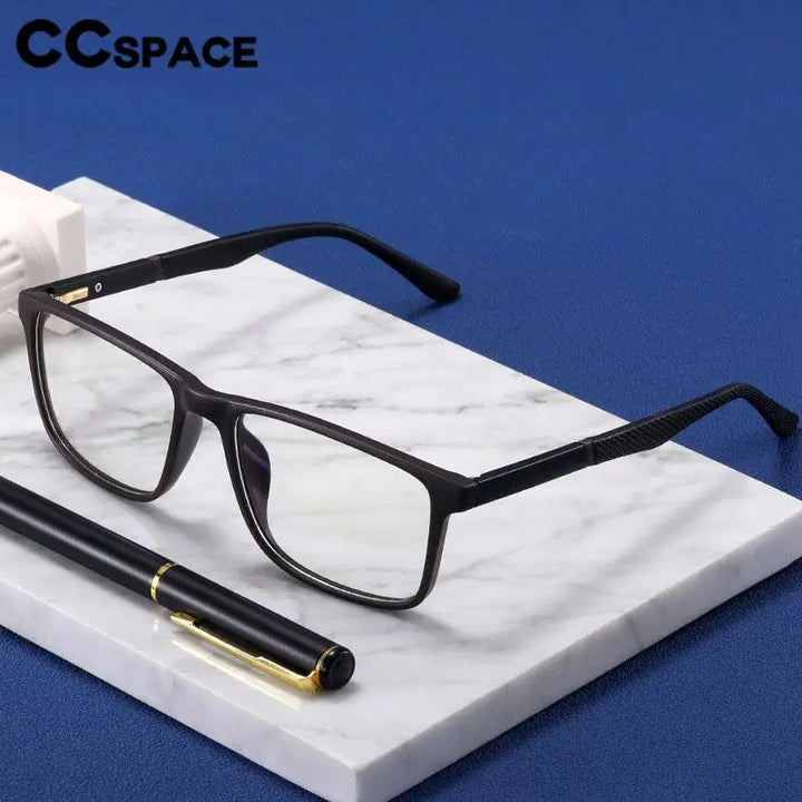 CCspace Unisex Full Rim Square Tr 90 Titanium Eyeglasses 57307 Full Rim CCspace