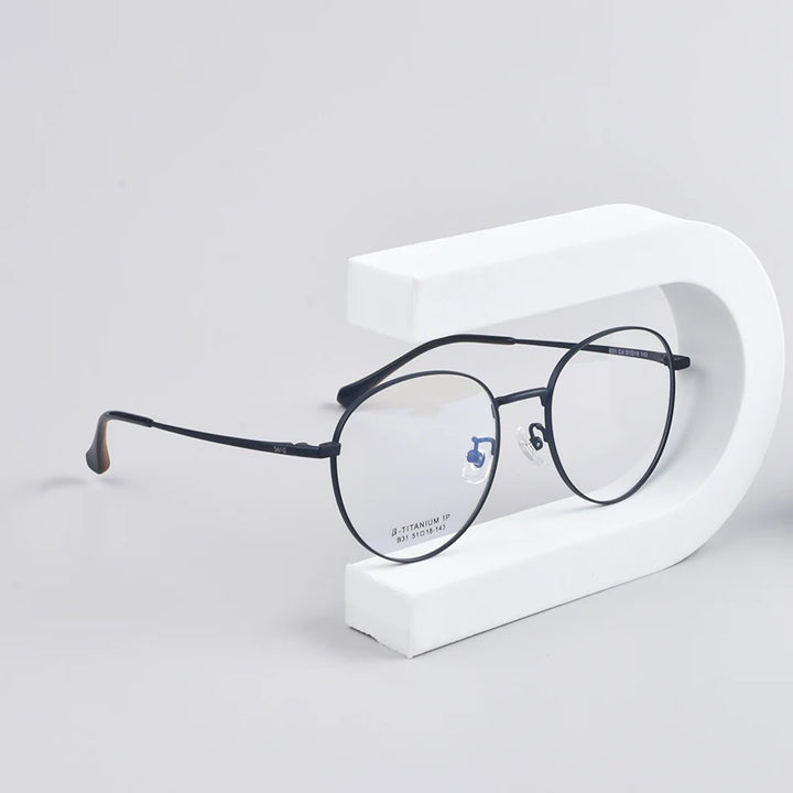 Secg Unisex Youth's Full Rim Oval Polygon Titanium Eyeglasses 0231 Full Rim Secg