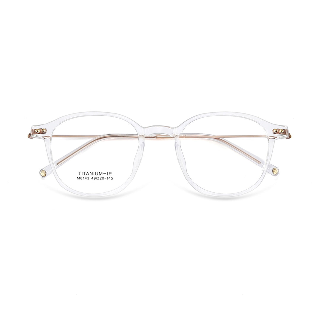 Yimaruili Unisex Full Rim Square Tr 90 Titanium Eyeglasses M8143 Full Rim Yimaruili Eyeglasses Transparent
