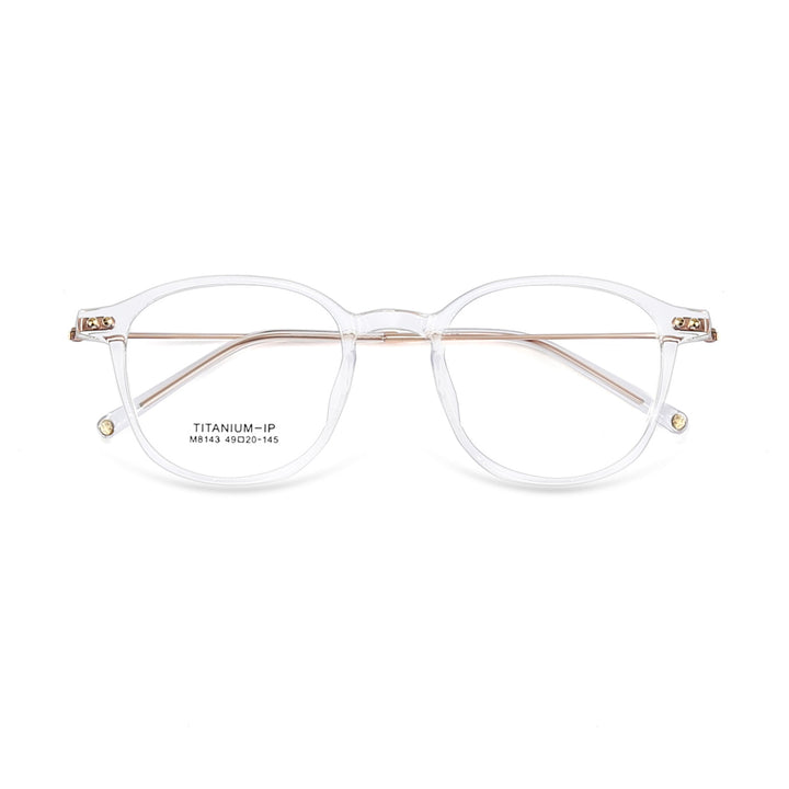 Yimaruili Unisex Full Rim Square Tr 90 Titanium Eyeglasses M8143 Full Rim Yimaruili Eyeglasses Transparent