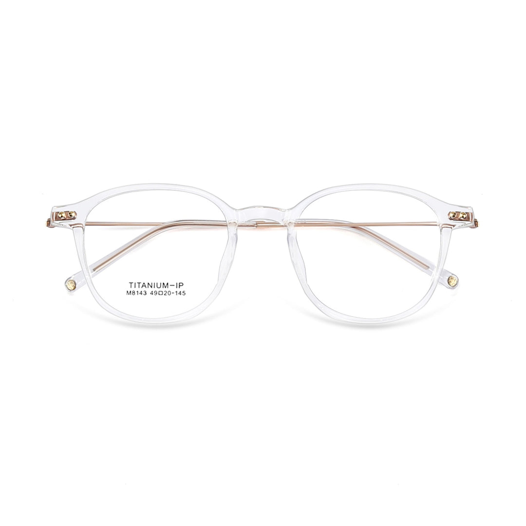 Yimaruili Unisex Full Rim Square Tr 90 Titanium Eyeglasses M8143 Full Rim Yimaruili Eyeglasses Transparent  