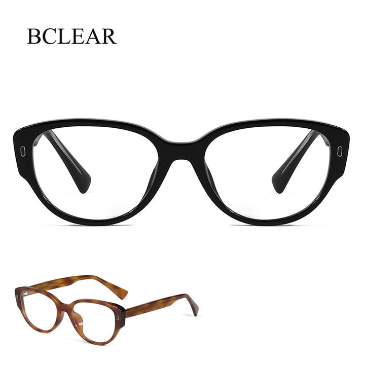 Bclear Women's Full Rim Square Cat Eye Acetate Eyeglasses Myk9128 Full Rim Bclear