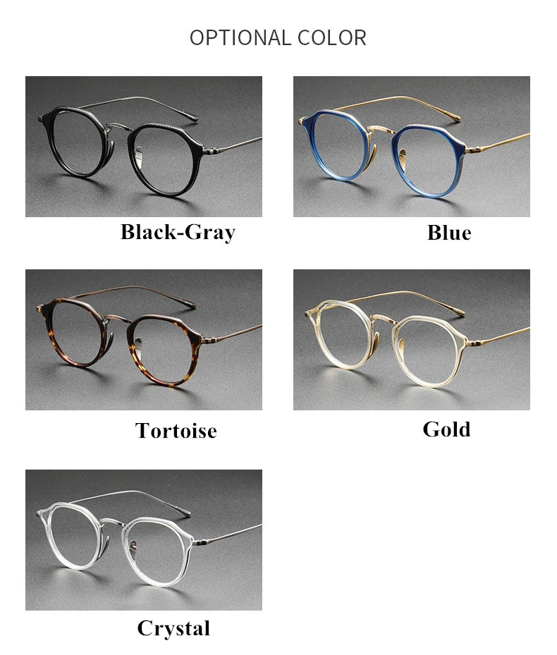 Black Mask Men's Full Rim Flat Top Oval Titanium Acetate Eyeglasses 4213 Full Rim Black Mask