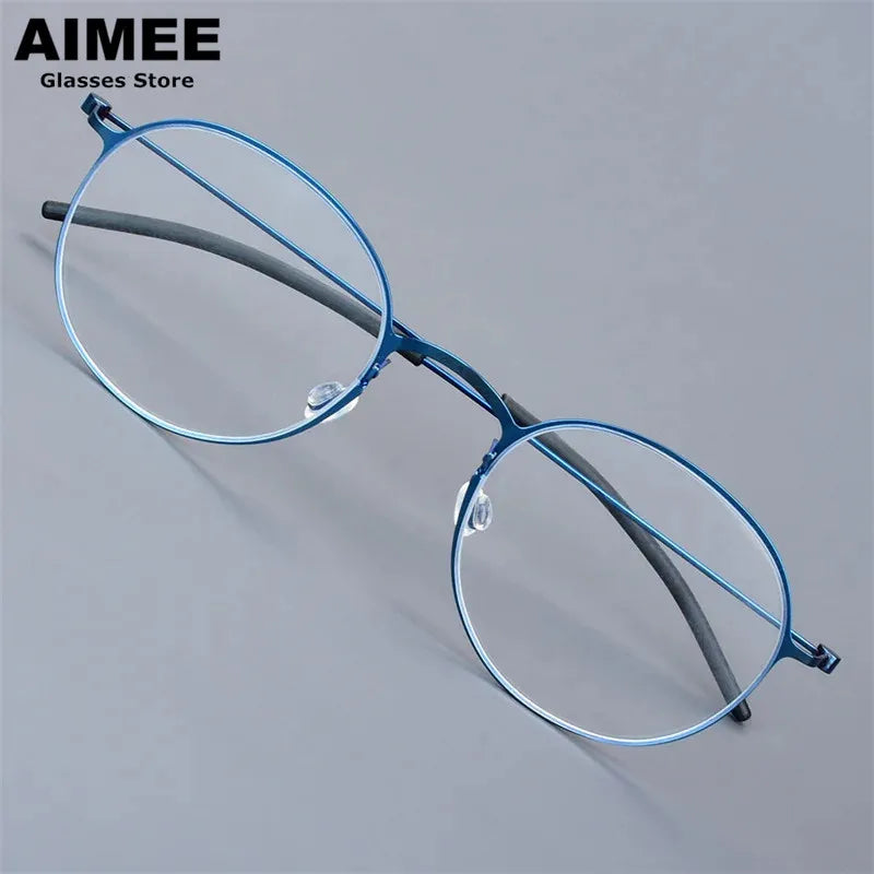 Aimee Women's Full Rim Oval Round Screwless Titanium Eyeglasses 75504