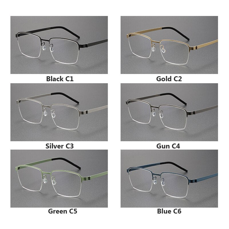 Oveliness Unisex Full Rim Square Titanium Eyeglasses 7426 Full Rim Oveliness   