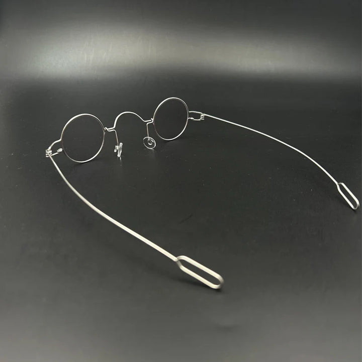 Yujo Unisex Full Rim Small Round Screwless Steel Eyeglasses Full Rim Yujo