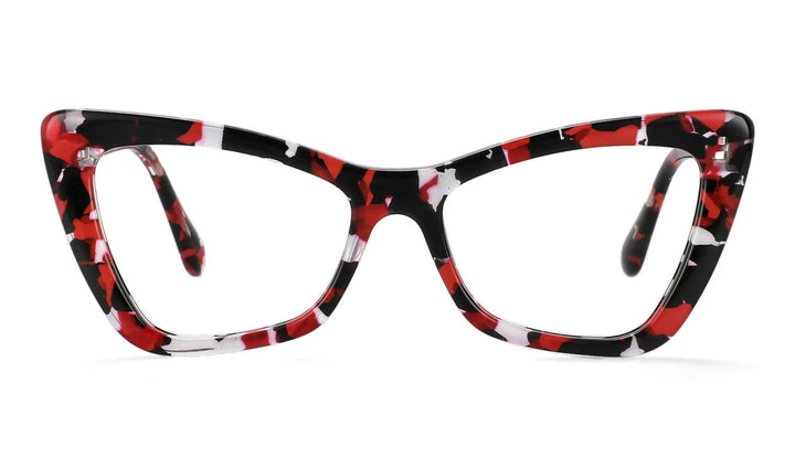 CCspace Women's Full RIm Cat Eye Acetate Hyperopic Reading Glasses R56955 Reading Glasses CCspace flowers 0