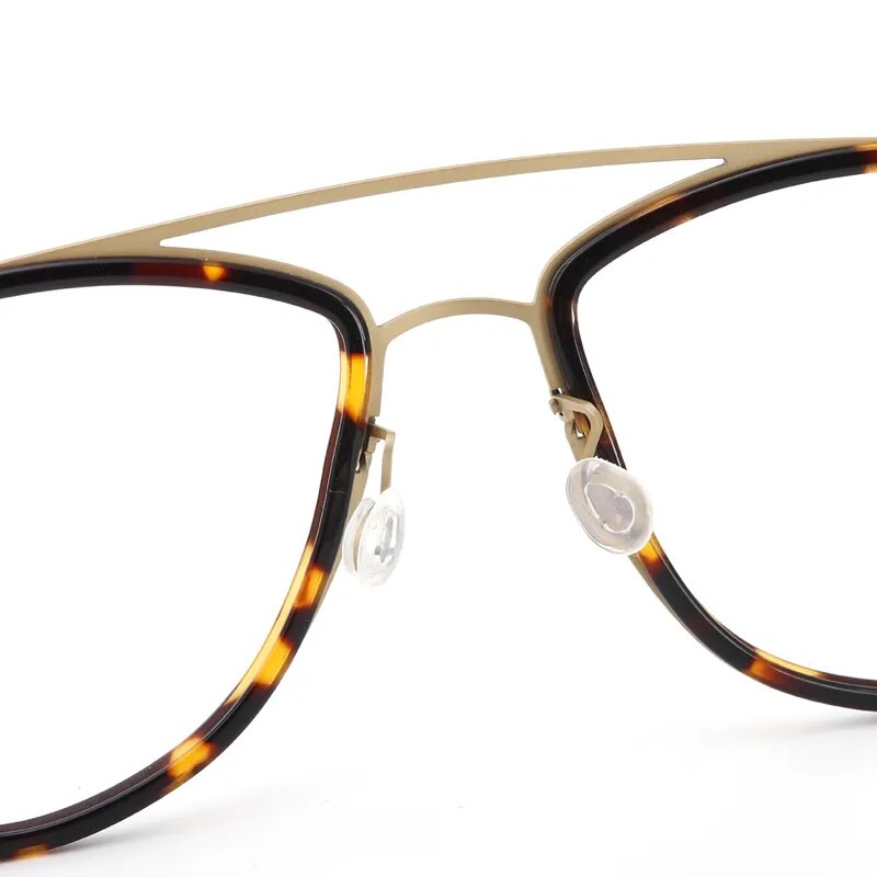 Muzz Unisex Full Rim Square Double Bridge Titanium Acetate Eyeglasses  5507 Full Rim Muzz