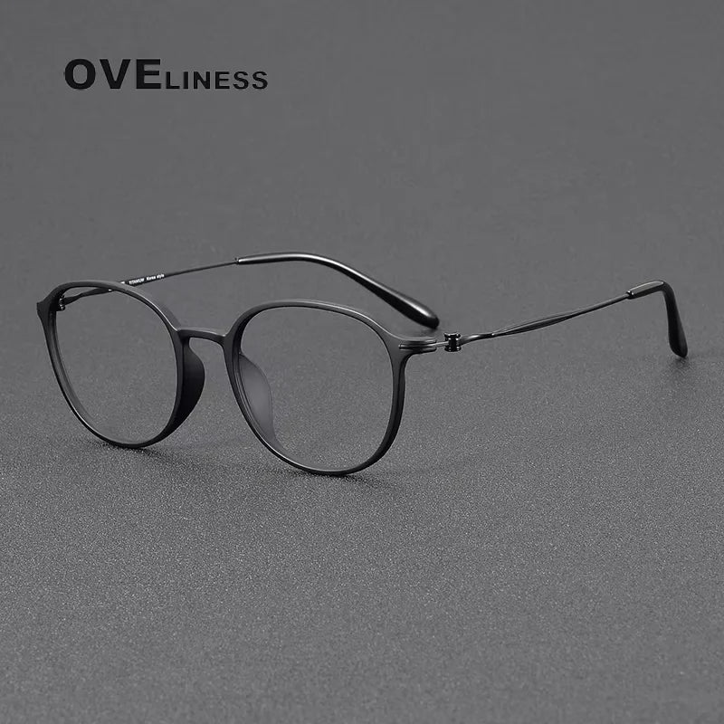 Oveliness Women's Full Rim Oval Square Acetate Titanium Eyeglasses 88666