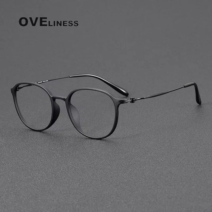 Oveliness Women's Full Rim Oval Square Acetate Titanium Eyeglasses 88666