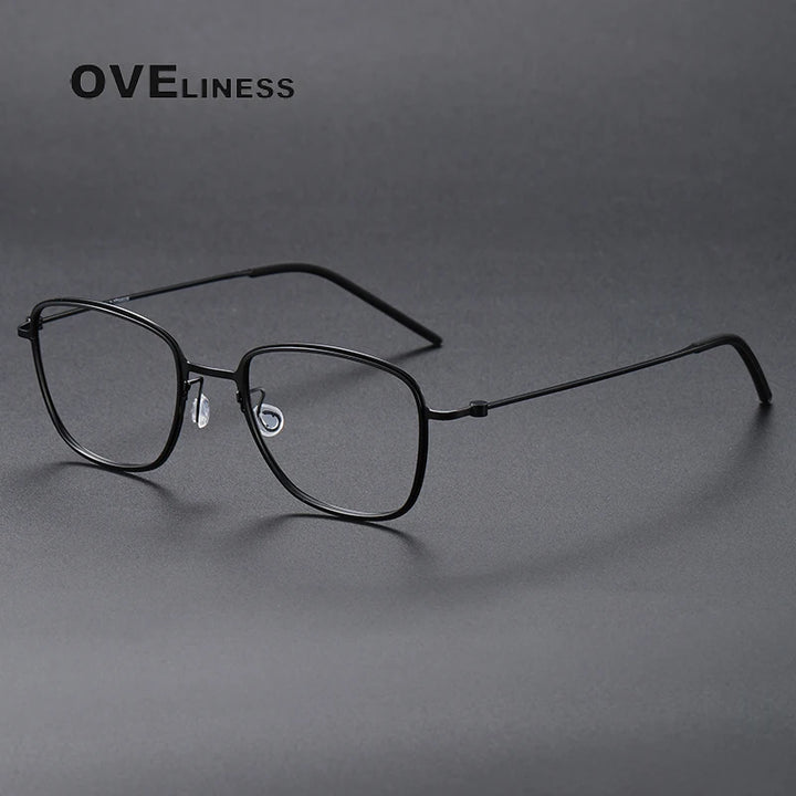 Oveliness Unisex Full RIm Square Screwless Titanium Eyeglasses 5530 Full Rim Oveliness black